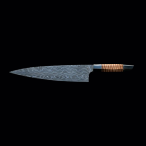 This 405mTm / 10.5” Damasteel high-performance chef knife is part of a collection designed with Bauhaus principles, prioritizing function over form.