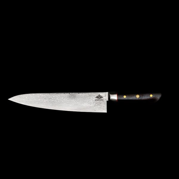 This VG10 Gyuto brings together rare tropical hardwood, world-class Japanese steel, and a maker’s mark rooted in Irish tradition.