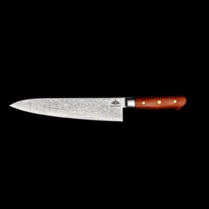 This VG10 Gyuto combines bold hardwood, classic design, and precise craftsmanship into a striking, memorable chef’s knife made to be held.