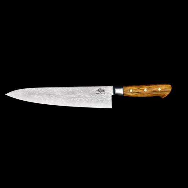 This Gyuto in black limba combines rare wood, exceptional steel, and refined execution — made for chefs who values story and the soul behind the edge.