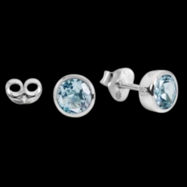 Topaz Light | Curated Rhodium-Plated Silver Stud Earrings