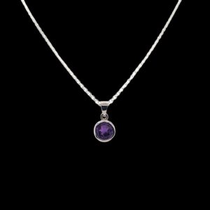Amethyst Light | Curated Rhodium-Plated Silver Pendant