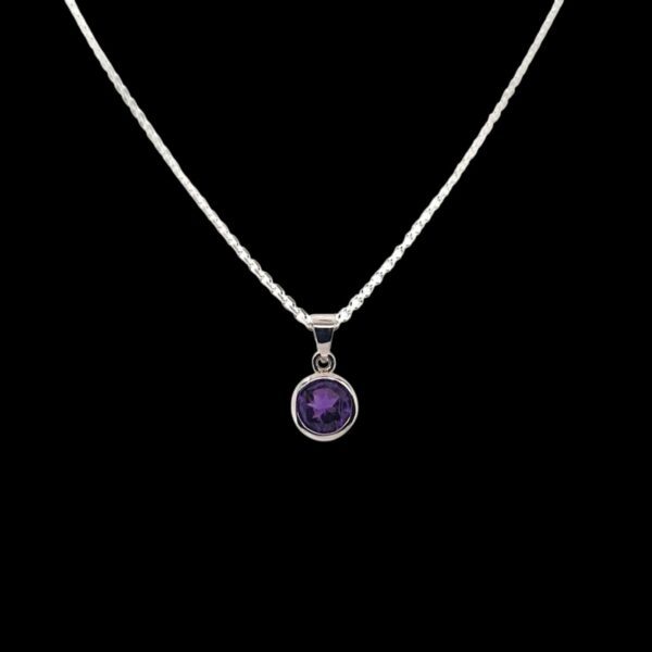 Amethyst Light | Curated Rhodium-Plated Silver Pendant