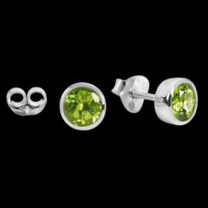 Peridot Classic | Curated Rhodium-Plated Silver Stud Earrings