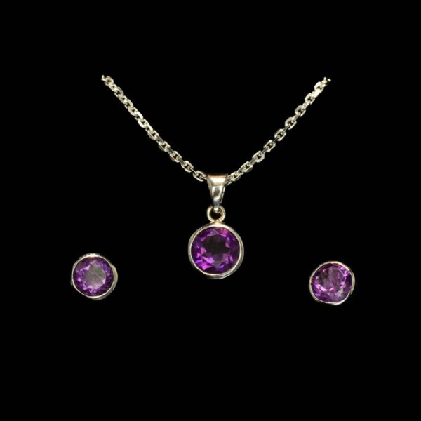 Amethyst Light | Curated Rhodium-Plated Silver Pendant