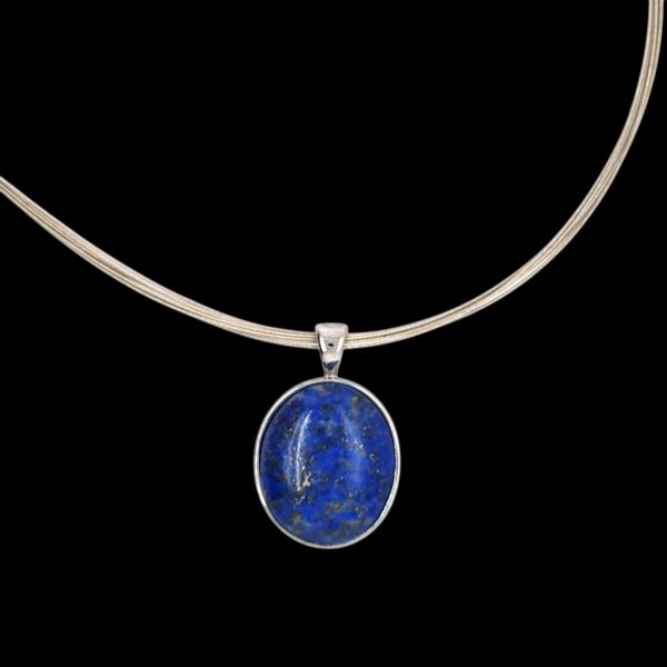 Lapis Form | Curated Rhodium-Plated Silver Pendant