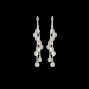 Elliptic Drift | Curated Rhodium-Plated Silver Stud Earrings