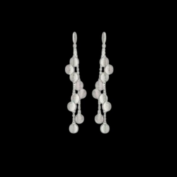 Elliptic Drift | Curated Rhodium-Plated Silver Stud Earrings
