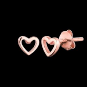 Rose Embrace | Curated Rose Gold-Plated Silver Heart Stud Earrings