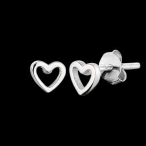 Silver Embrace | Curated Rhodium-Plated Silver Heart Stud Earrings