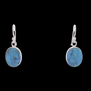 Turquoise Drop | Curated Rhodium-Plated Silver Earrings